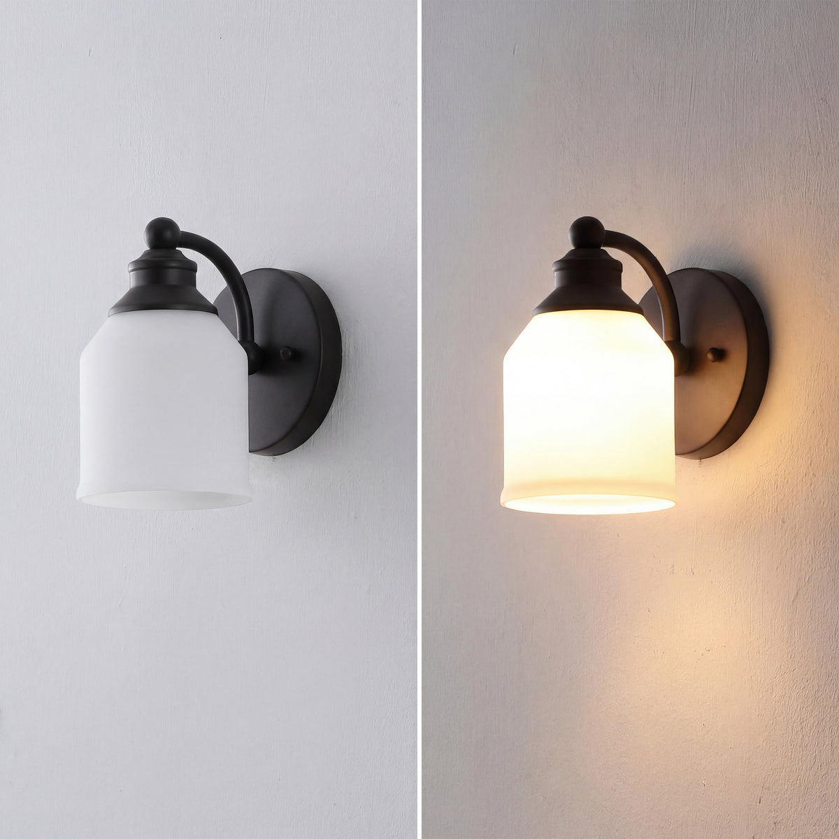 Berkley Iron/Frosted Glass Farmhouse Cottage LED Vanity Light