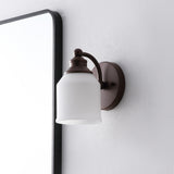 Berkley Iron/Frosted Glass Farmhouse Cottage LED Vanity Light