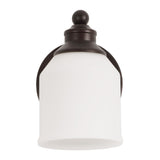 Berkley Iron/Frosted Glass Farmhouse Cottage LED Vanity Light