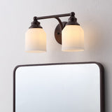 Berkley Iron/Frosted Glass Farmhouse Cottage LED Vanity Light