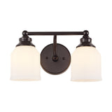 Berkley Iron/Frosted Glass Farmhouse Cottage LED Vanity Light