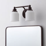 Berkley Iron/Frosted Glass Farmhouse Cottage LED Vanity Light
