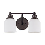 Berkley Iron/Frosted Glass Farmhouse Cottage LED Vanity Light