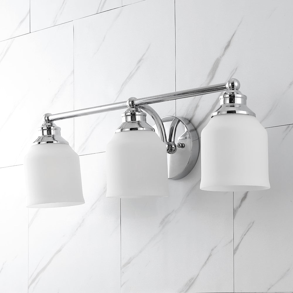 Berkley Iron/Frosted Glass Farmhouse Cottage LED Vanity Light