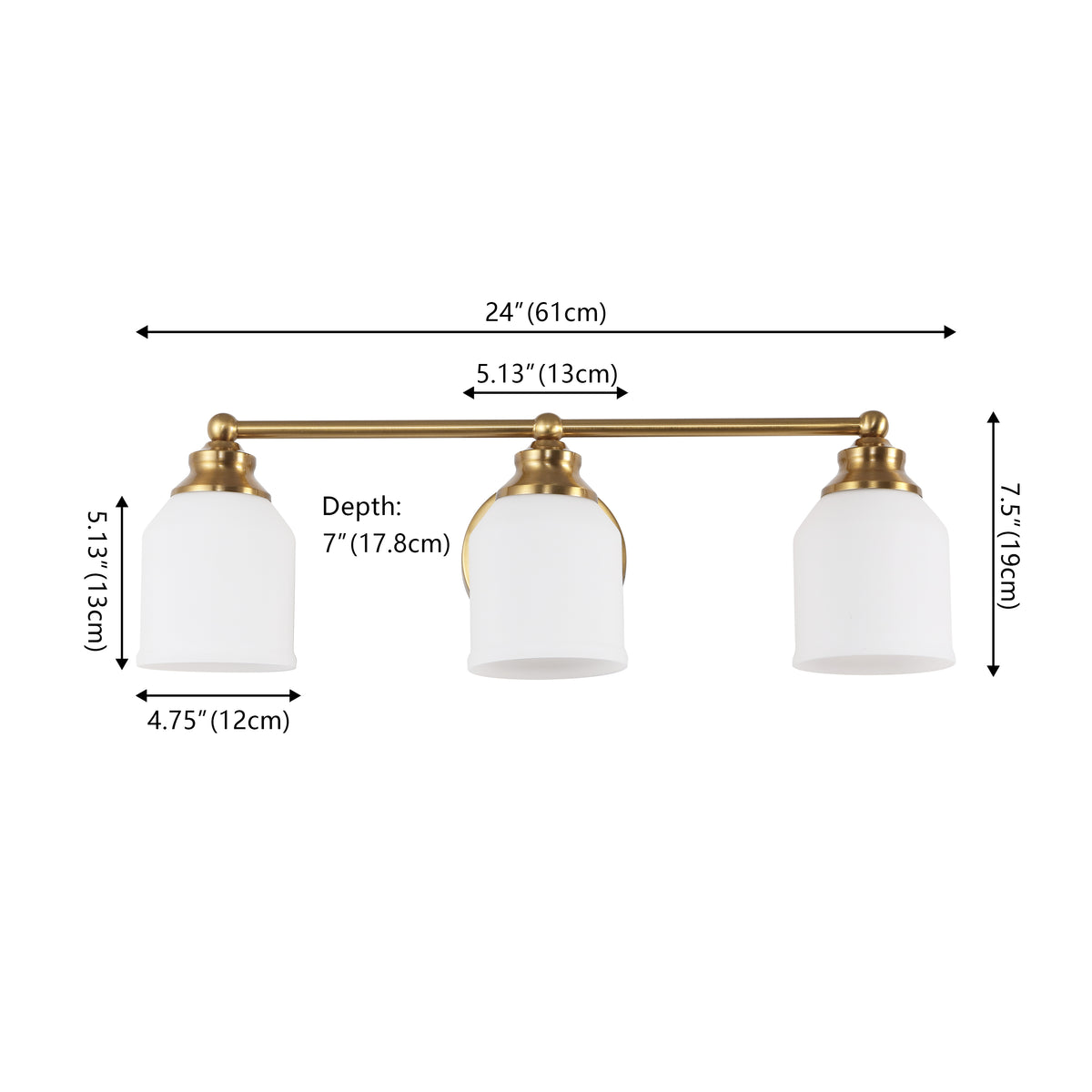 Berkley Iron/Frosted Glass Farmhouse Cottage LED Vanity Light