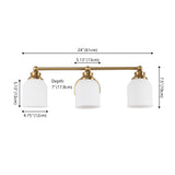 Berkley Iron/Frosted Glass Farmhouse Cottage LED Vanity Light
