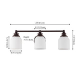 Berkley Iron/Frosted Glass Farmhouse Cottage LED Vanity Light