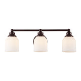 Berkley Iron/Frosted Glass Farmhouse Cottage LED Vanity Light