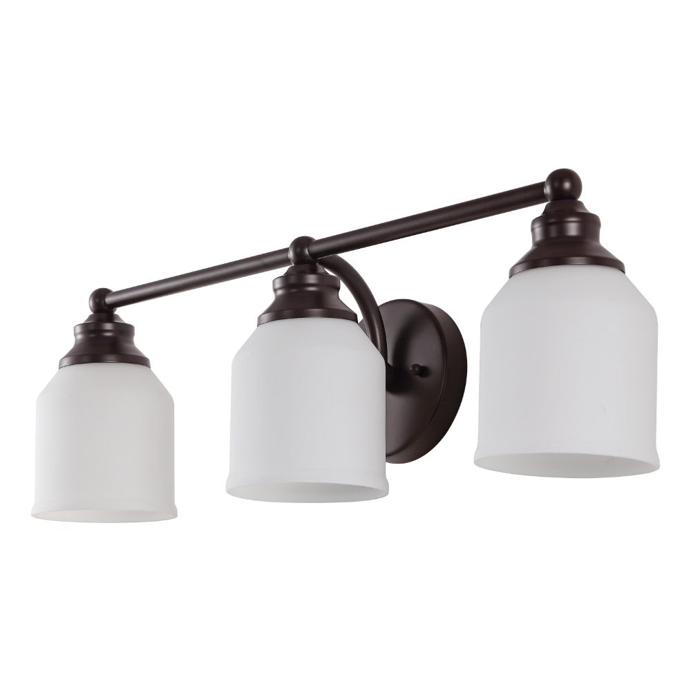 Berkley Iron/Frosted Glass Farmhouse Cottage LED Vanity Light