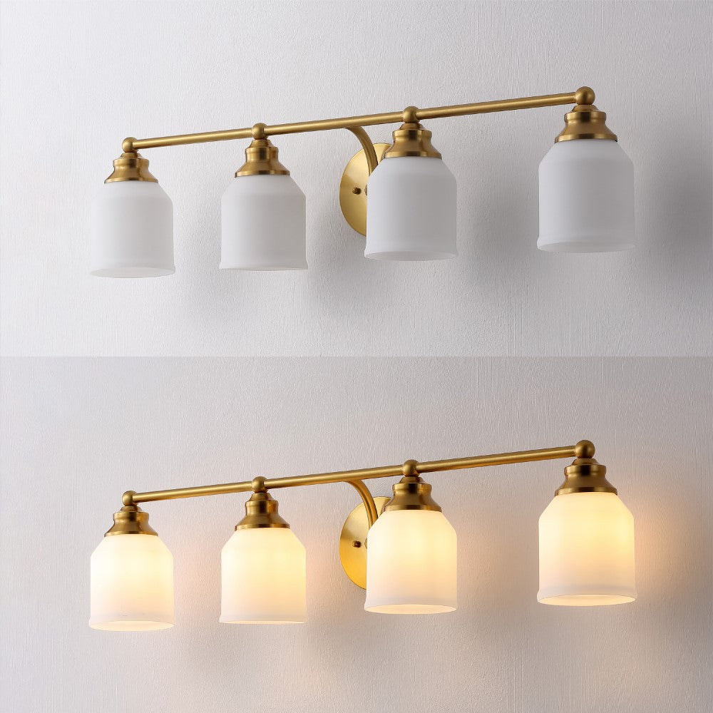 Berkley Iron/Frosted Glass Farmhouse Cottage LED Vanity Light
