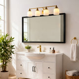 Berkley Iron/Frosted Glass Farmhouse Cottage LED Vanity Light