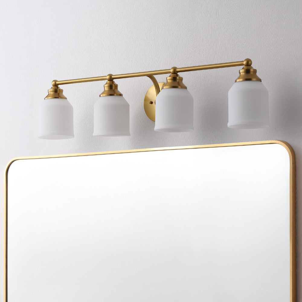 Berkley Iron/Frosted Glass Farmhouse Cottage LED Vanity Light