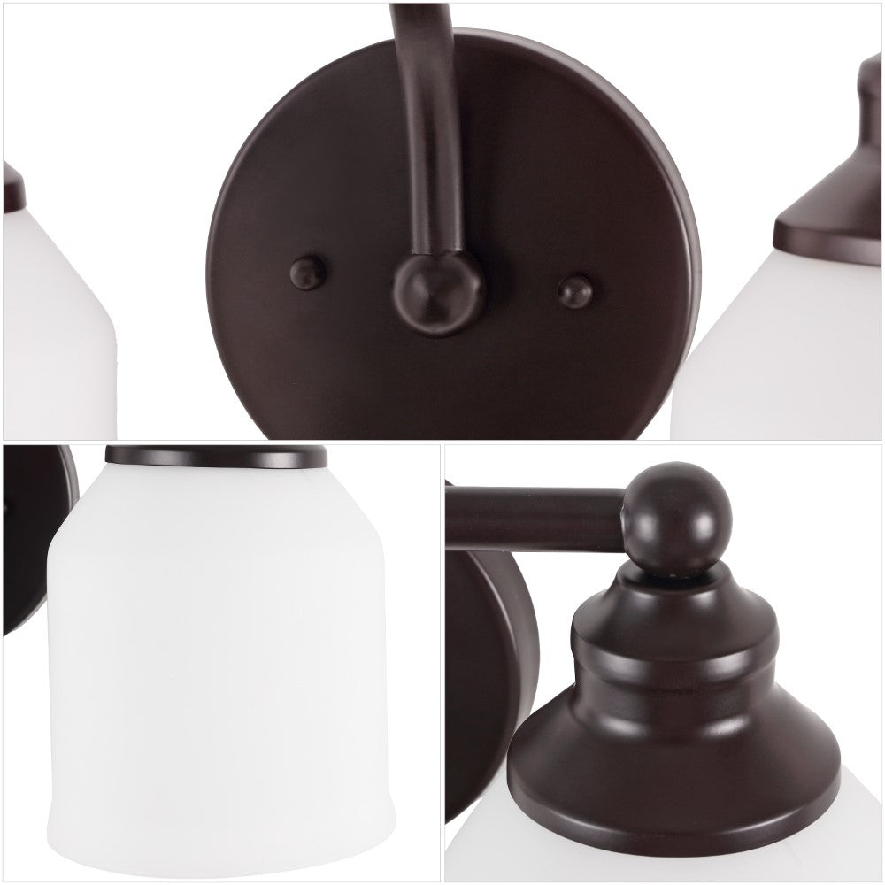 Berkley Iron/Frosted Glass Farmhouse Cottage LED Vanity Light