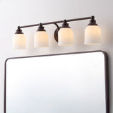Berkley Iron/Frosted Glass Farmhouse Cottage LED Vanity Light