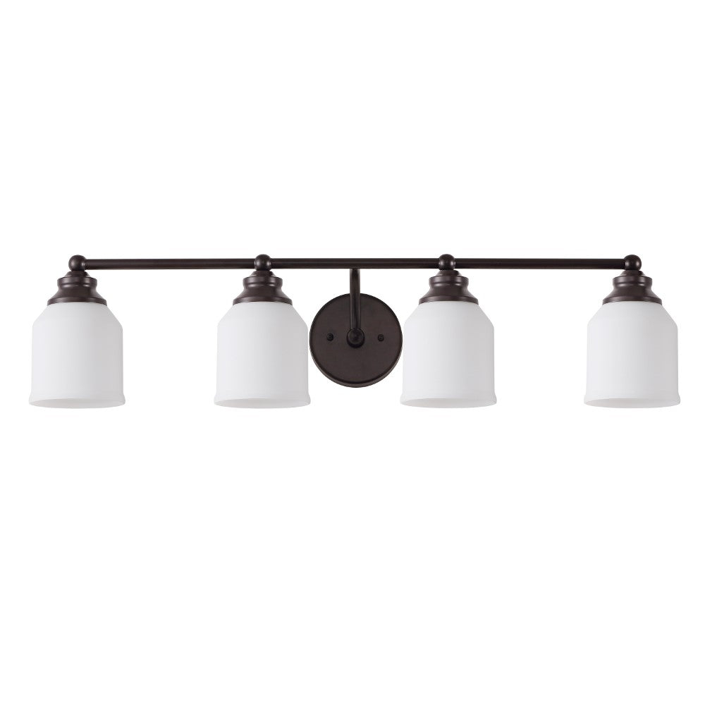 Berkley Iron/Frosted Glass Farmhouse Cottage LED Vanity Light