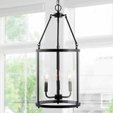Thomas 12" Industrial Farmhouse Iron/Glass LED Pendant