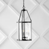 Thomas 12" Industrial Farmhouse Iron/Glass LED Pendant