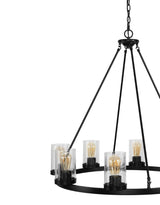 Mcguire Ring 33.5" Iron/Seeded Glass Bohemian Cottae LED Chandelier