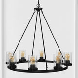 Mcguire Ring 33.5" Iron/Seeded Glass Bohemian Cottae LED Chandelier