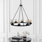 Mcguire Ring 33.5" Iron/Seeded Glass Bohemian Cottae LED Chandelier