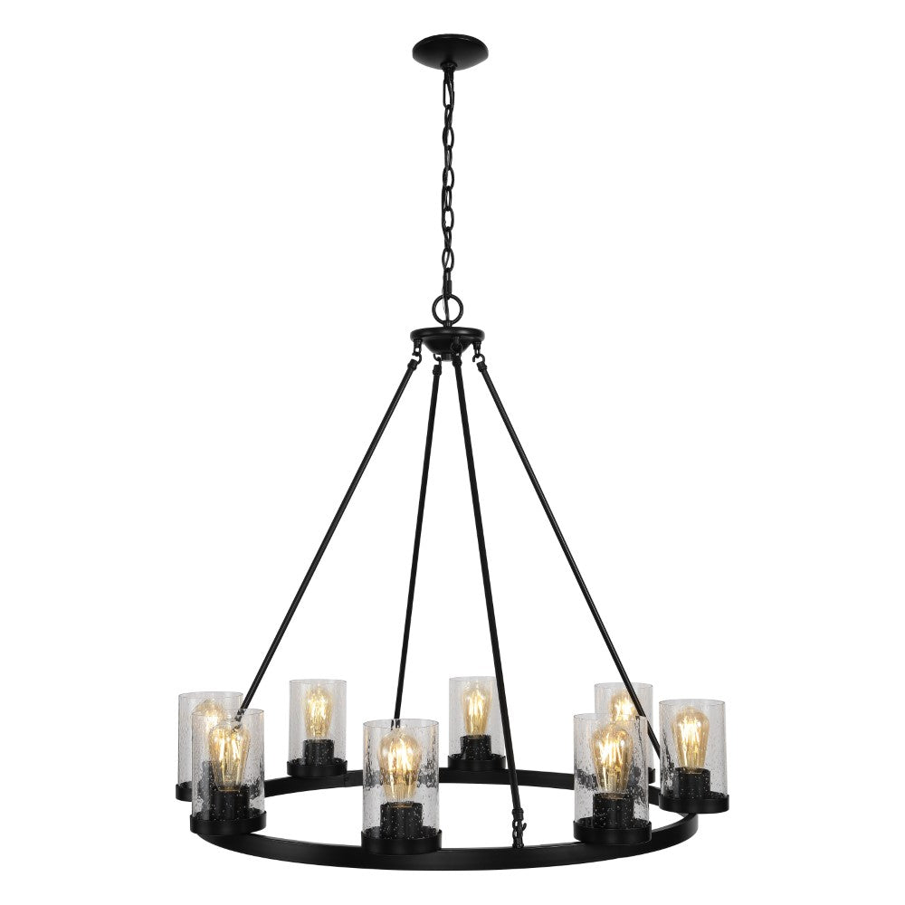 Mcguire Ring 33.5" Iron/Seeded Glass Bohemian Cottae LED Chandelier