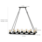 Mcguire Ring 33.5" Iron/Seeded Glass Bohemian Cottae LED Chandelier