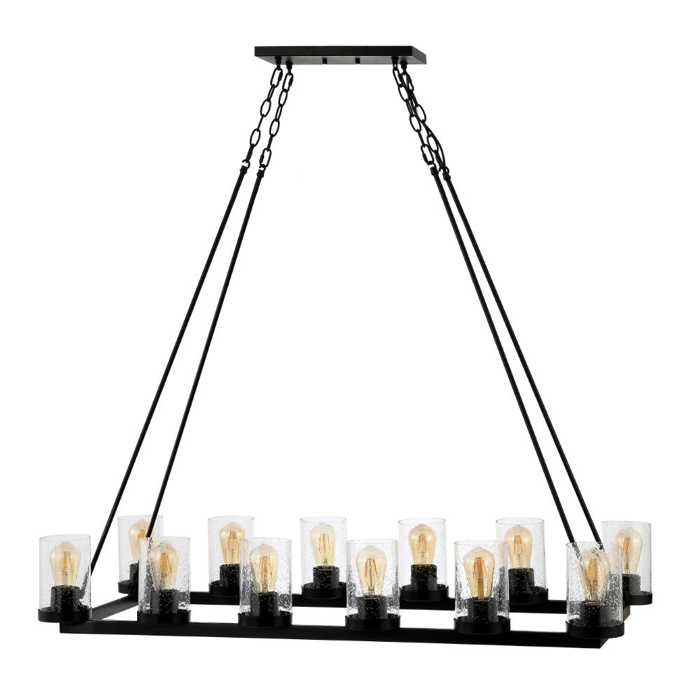 Mcguire Ring 33.5" Iron/Seeded Glass Bohemian Cottae LED Chandelier