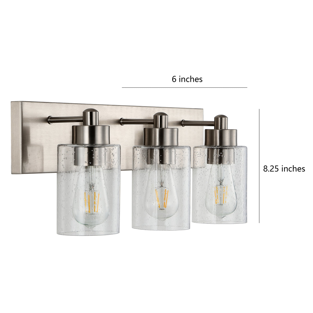 Margaret Seeded Glass/Iron Modern Contemporary LED Vanity Light
