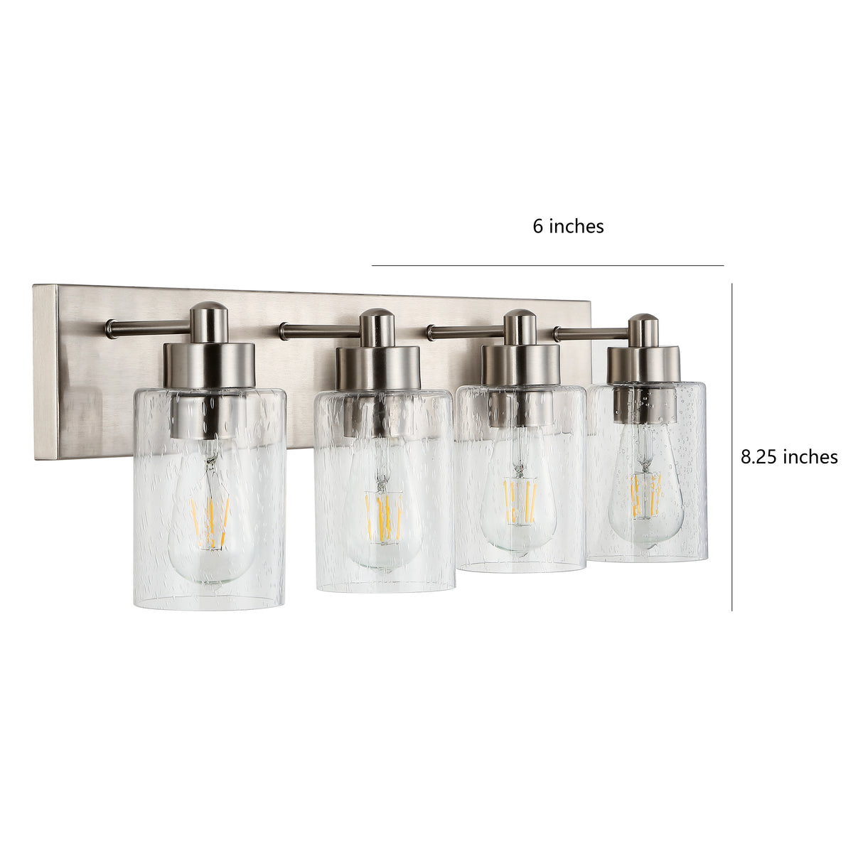 Margaret Seeded Glass/Iron Modern Contemporary LED Vanity Light