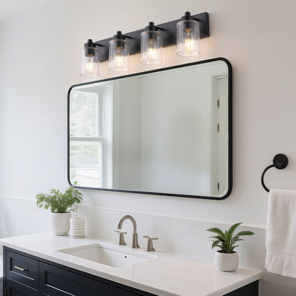 Margaret Seeded Glass/Iron Modern Contemporary LED Vanity Light