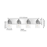 Margaret Seeded Glass/Iron Modern Contemporary LED Vanity Light