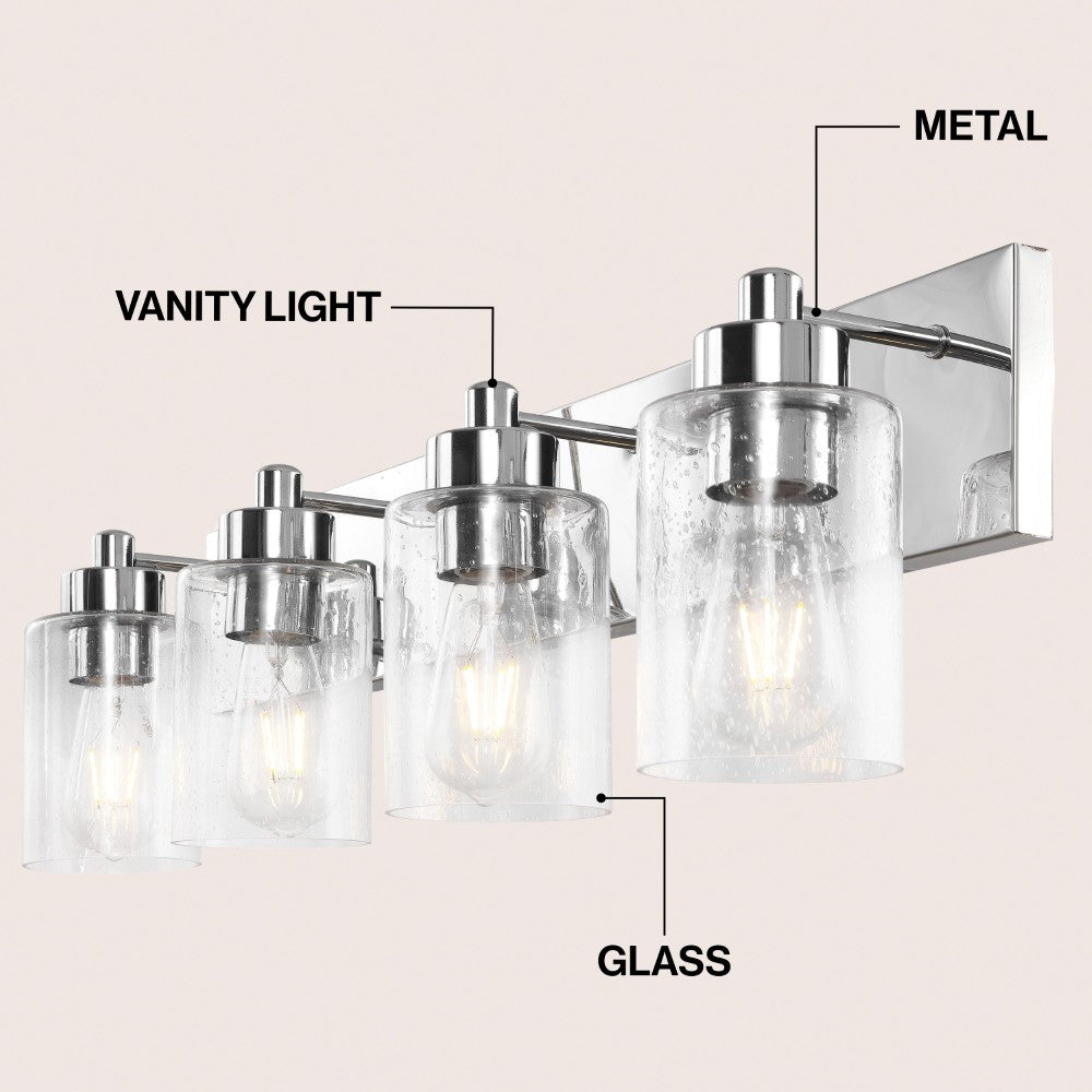 Margaret Seeded Glass/Iron Modern Contemporary LED Vanity Light