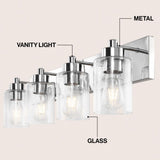 Margaret Seeded Glass/Iron Modern Contemporary LED Vanity Light