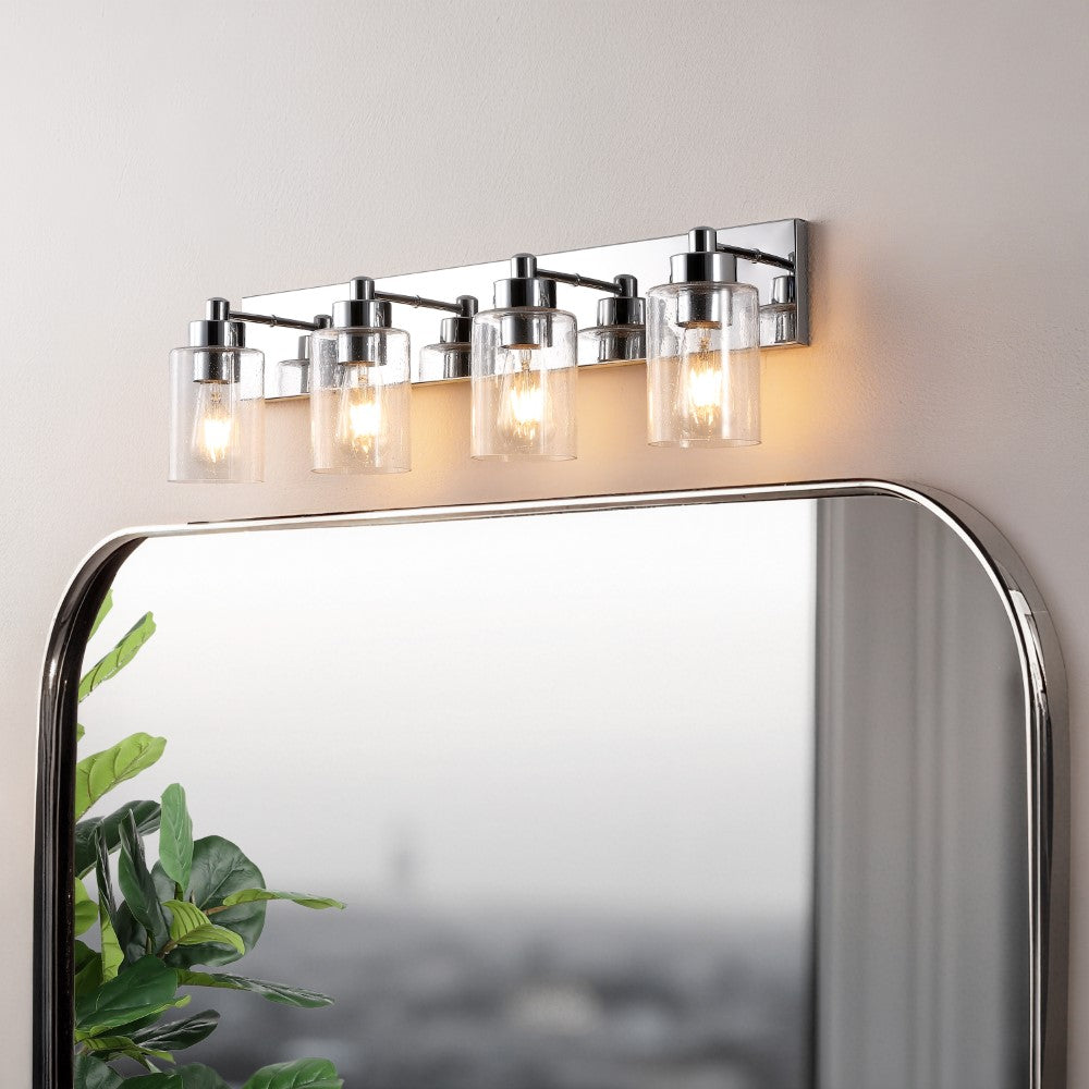 Margaret Seeded Glass/Iron Modern Contemporary LED Vanity Light