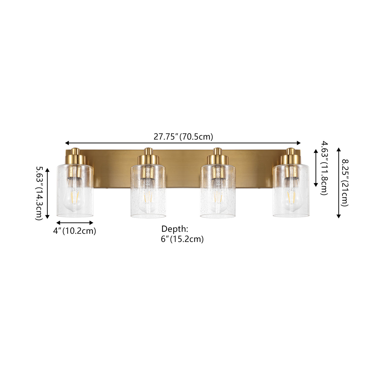 Margaret Seeded Glass/Iron Modern Contemporary LED Vanity Light