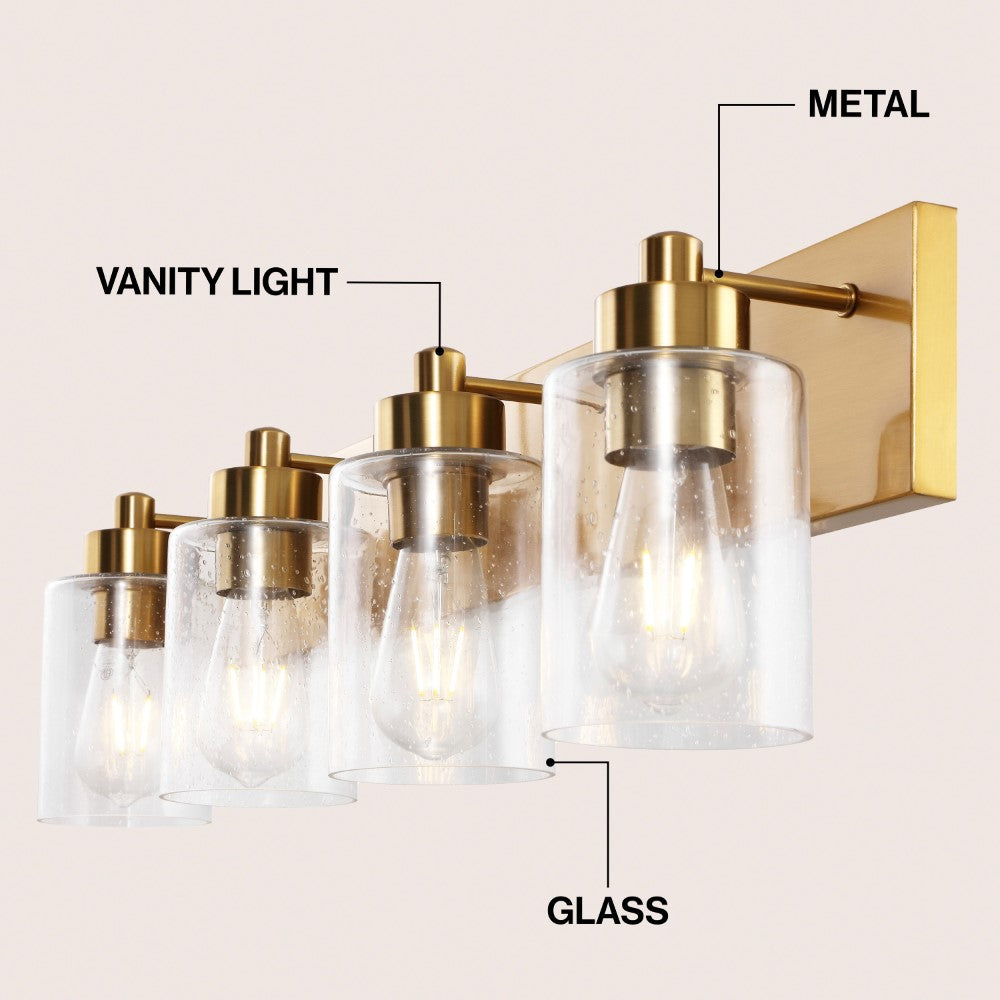 Margaret Seeded Glass/Iron Modern Contemporary LED Vanity Light