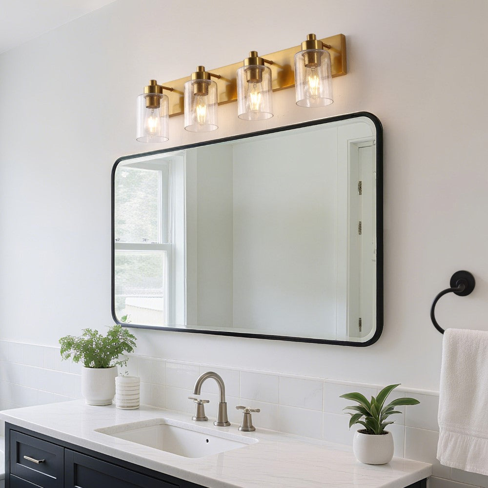 Margaret Seeded Glass/Iron Modern Contemporary LED Vanity Light