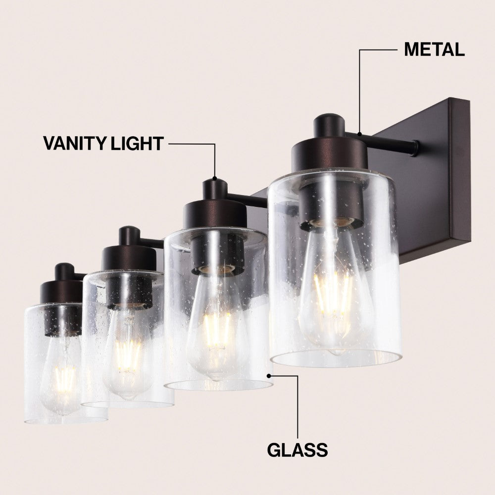 Margaret Seeded Glass/Iron Modern Contemporary LED Vanity Light