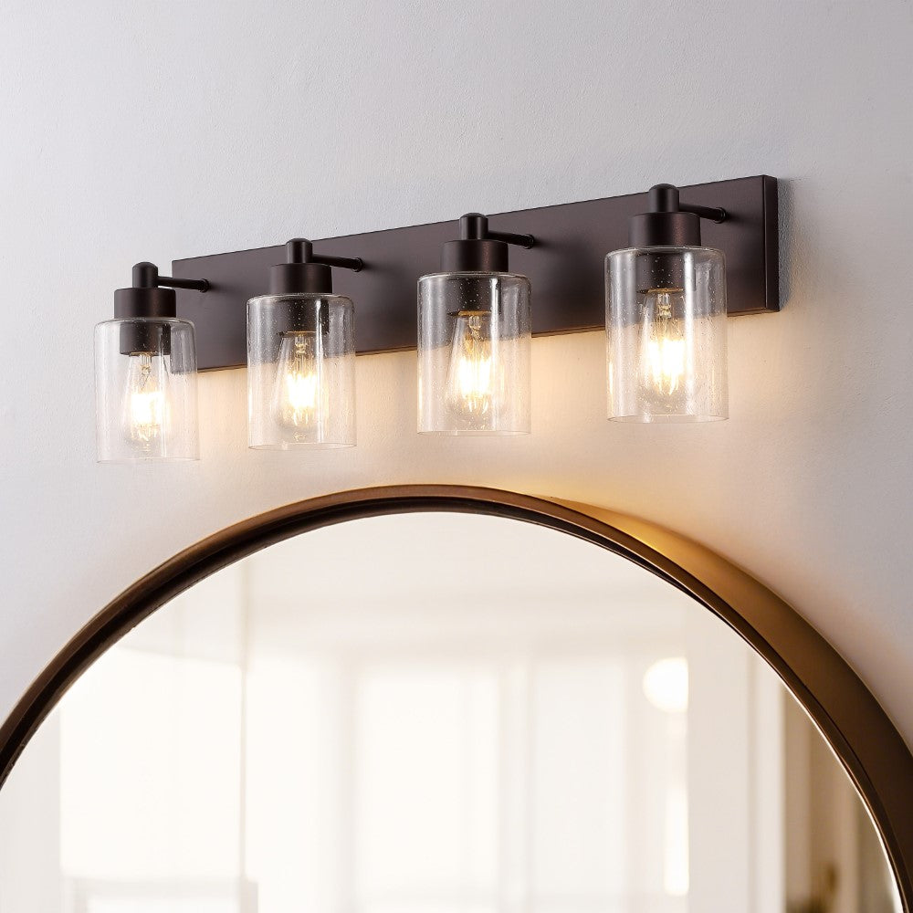 Margaret Seeded Glass/Iron Modern Contemporary LED Vanity Light