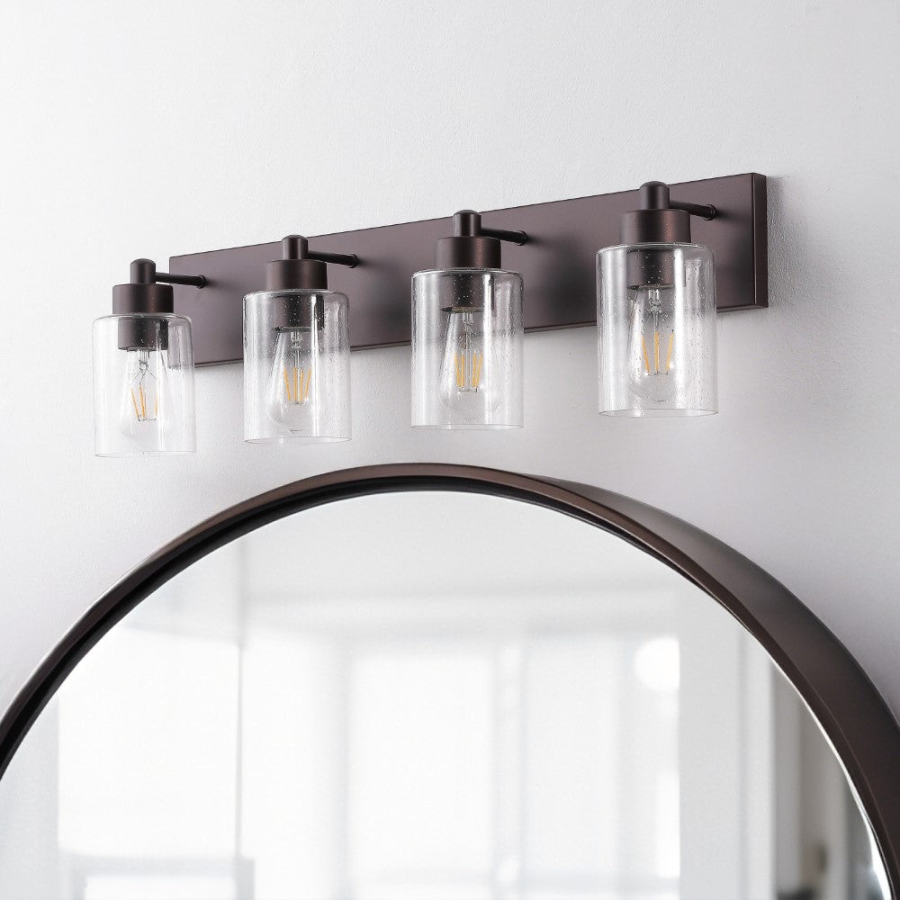 Margaret Seeded Glass/Iron Modern Contemporary LED Vanity Light