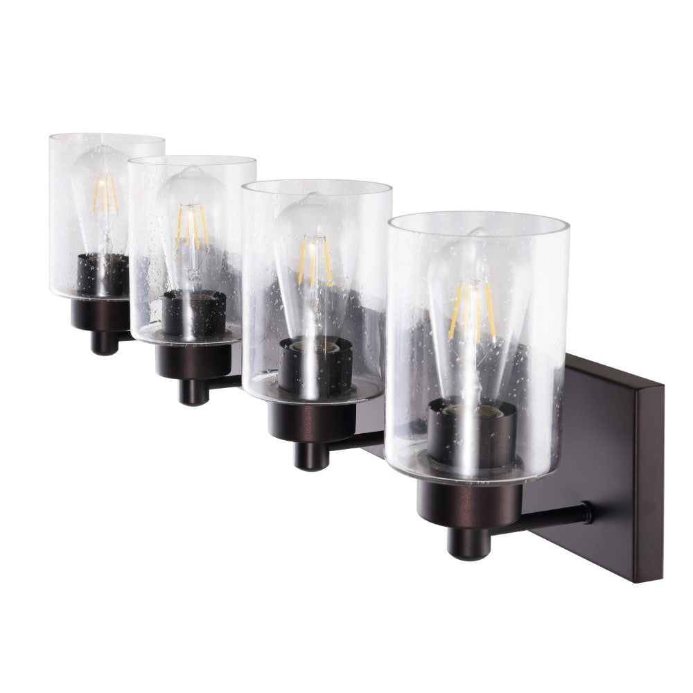 Margaret Seeded Glass/Iron Modern Contemporary LED Vanity Light