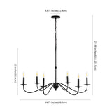 Bernice 34.75" Bohemian Farmhouse Iron LED Chandelier