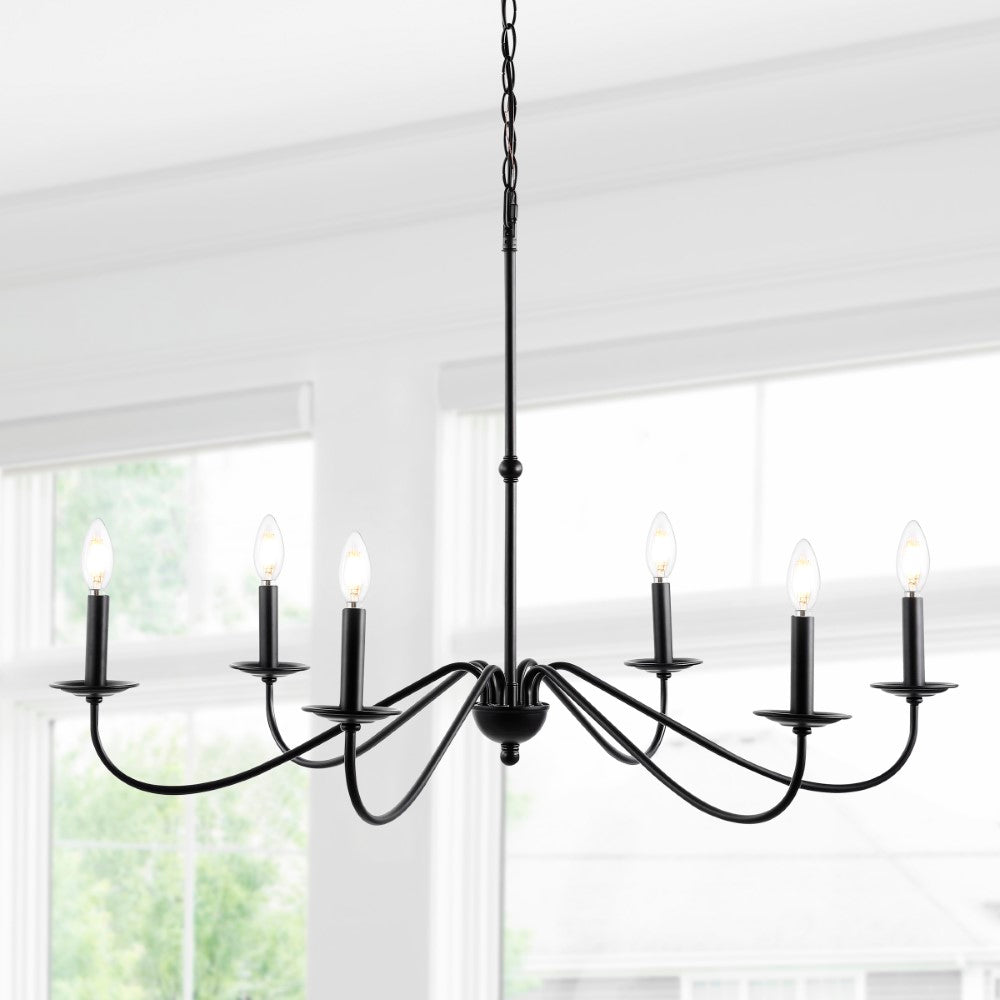 Bernice 34.75" Bohemian Farmhouse Iron LED Chandelier