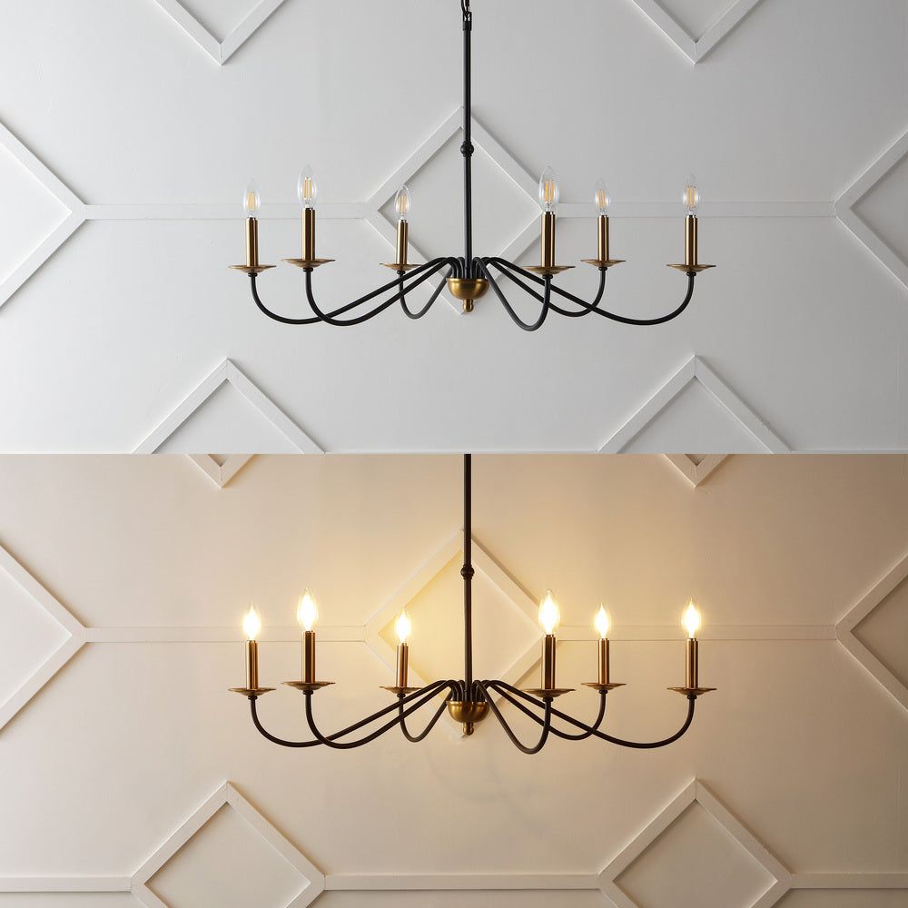 Bernice 34.75" Bohemian Farmhouse Iron LED Chandelier