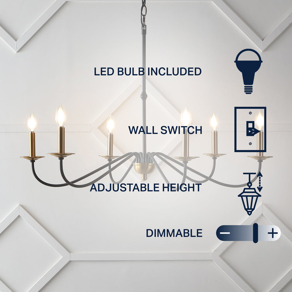 Bernice 34.75" Bohemian Farmhouse Iron LED Chandelier