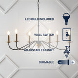 Bernice 34.75" Bohemian Farmhouse Iron LED Chandelier