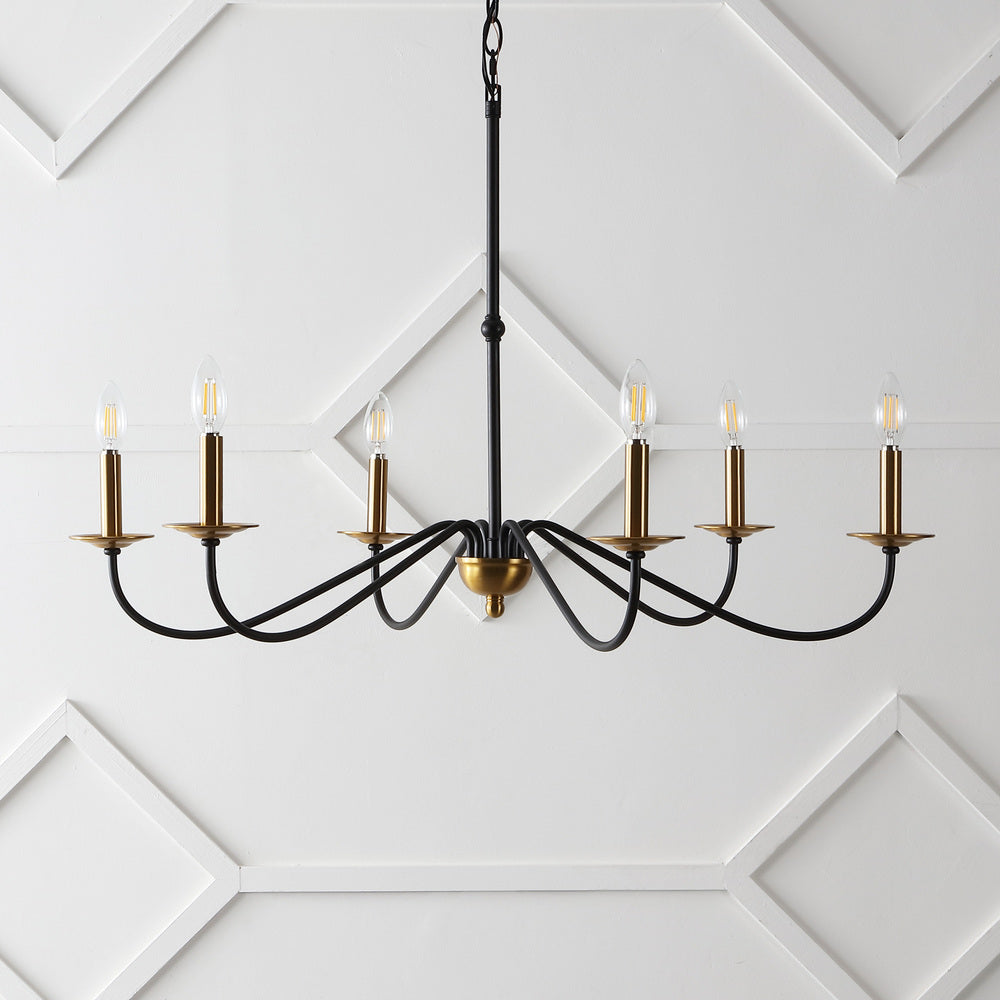 Bernice 34.75" Bohemian Farmhouse Iron LED Chandelier