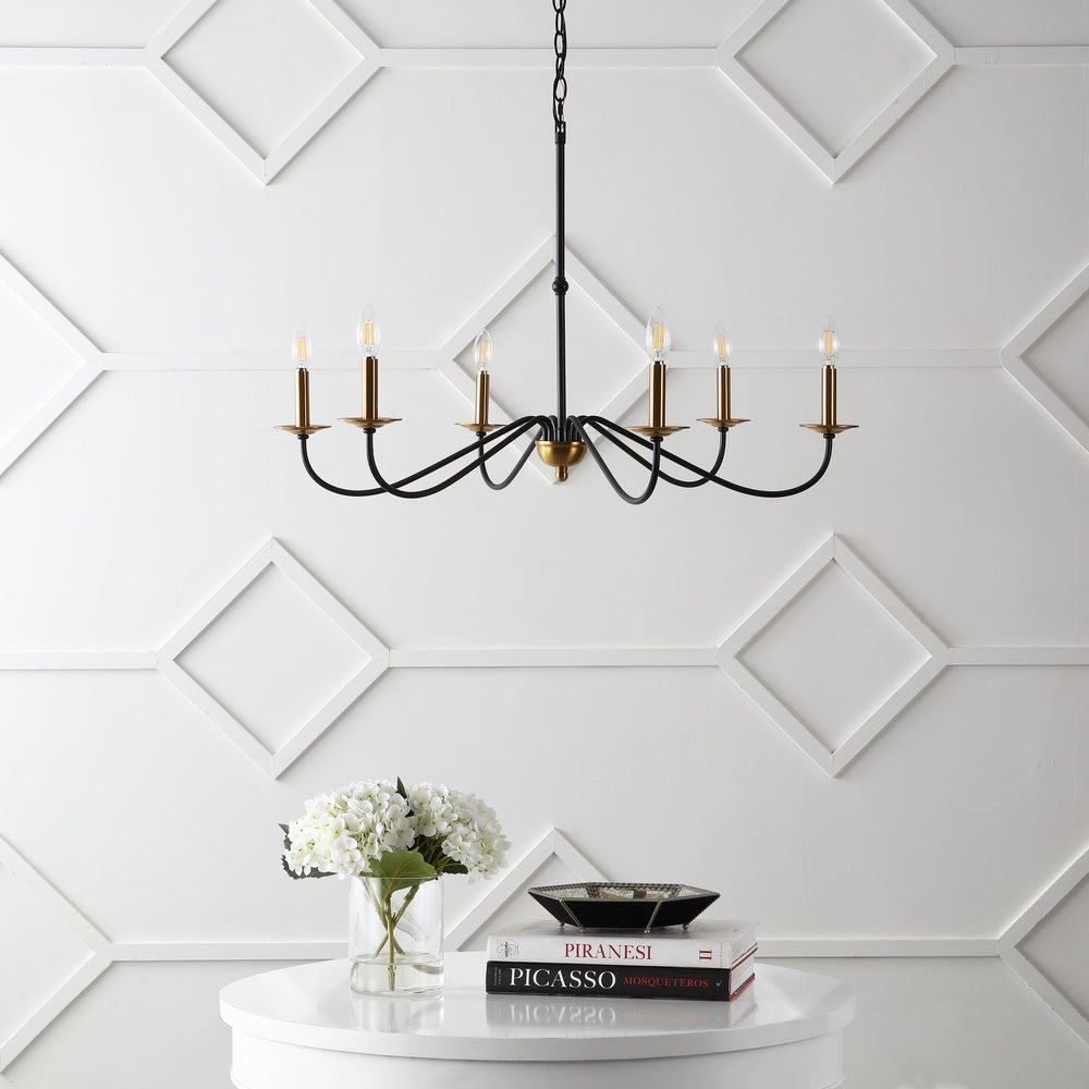 Bernice 34.75" Bohemian Farmhouse Iron LED Chandelier
