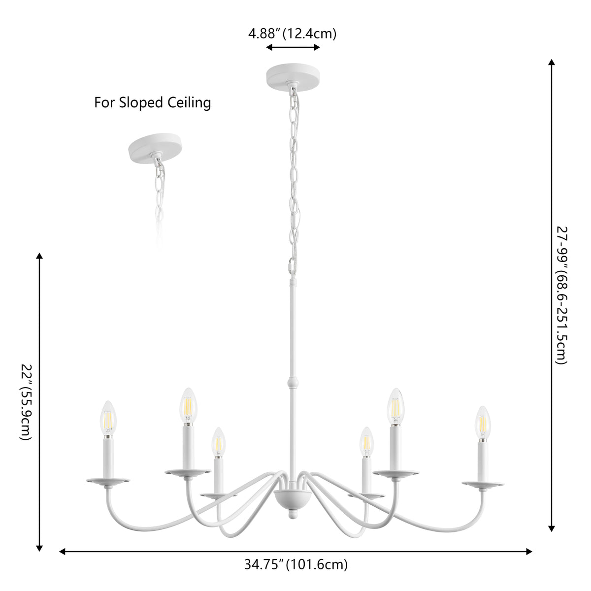 Bernice 34.75" Bohemian Farmhouse Iron LED Chandelier