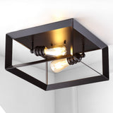 Bruckeolm 13" 2-Light Iron Modern Farmhouse LED Flush Mount